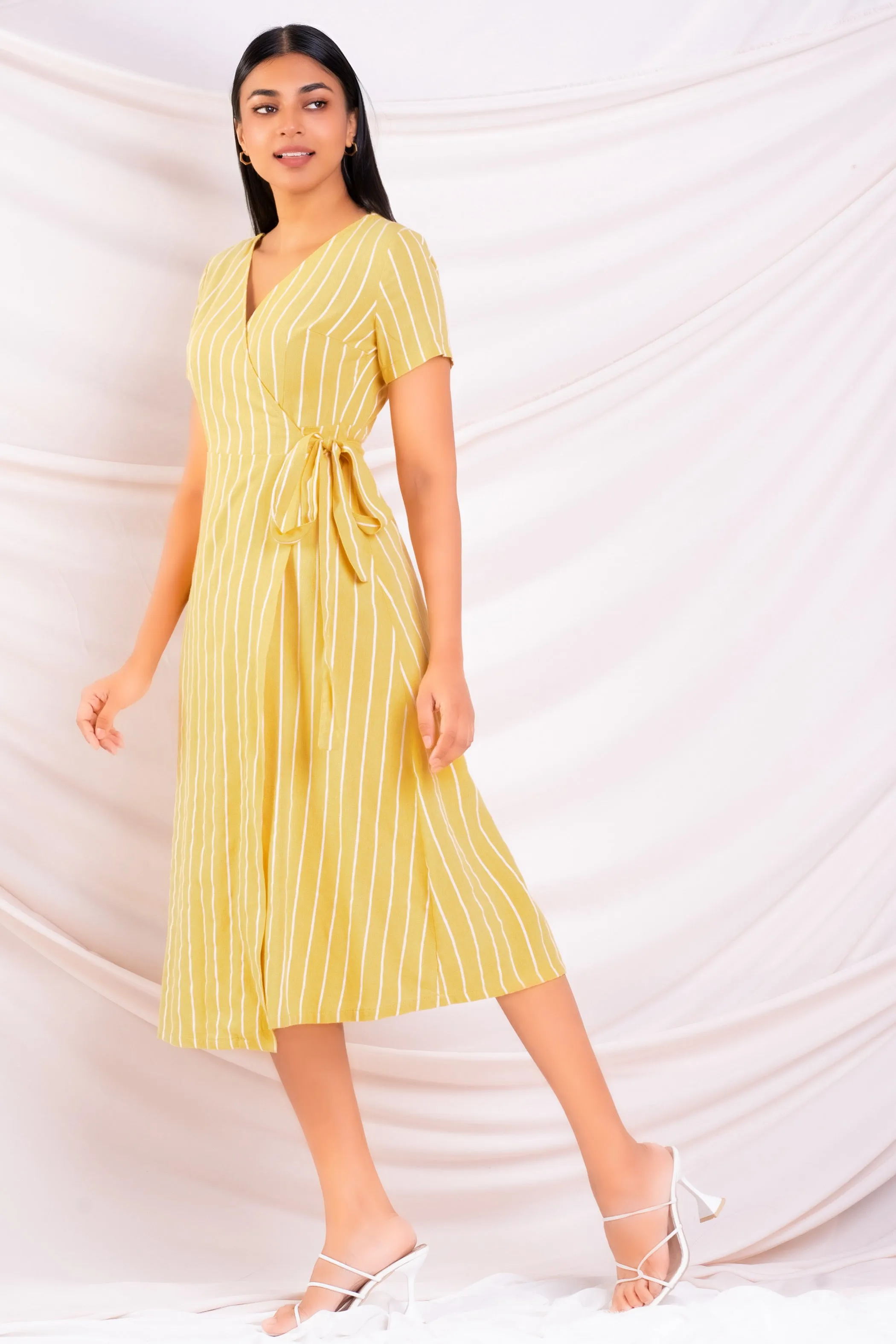 Stripe Wrap Dress