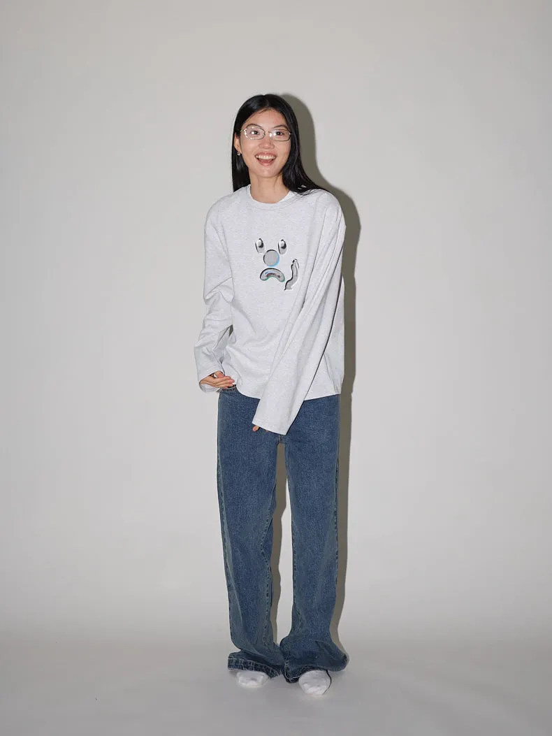 Sweat Character Pop Casual Crew-Neck Pullover