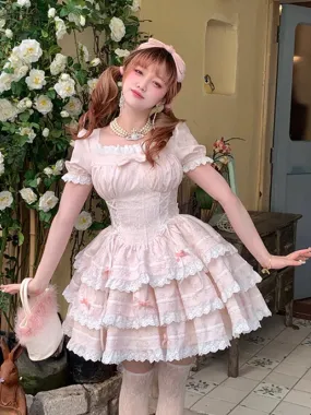 Sweet Lolita Dress Polyester Short Sleeves Sweet Dress Lolita Dress