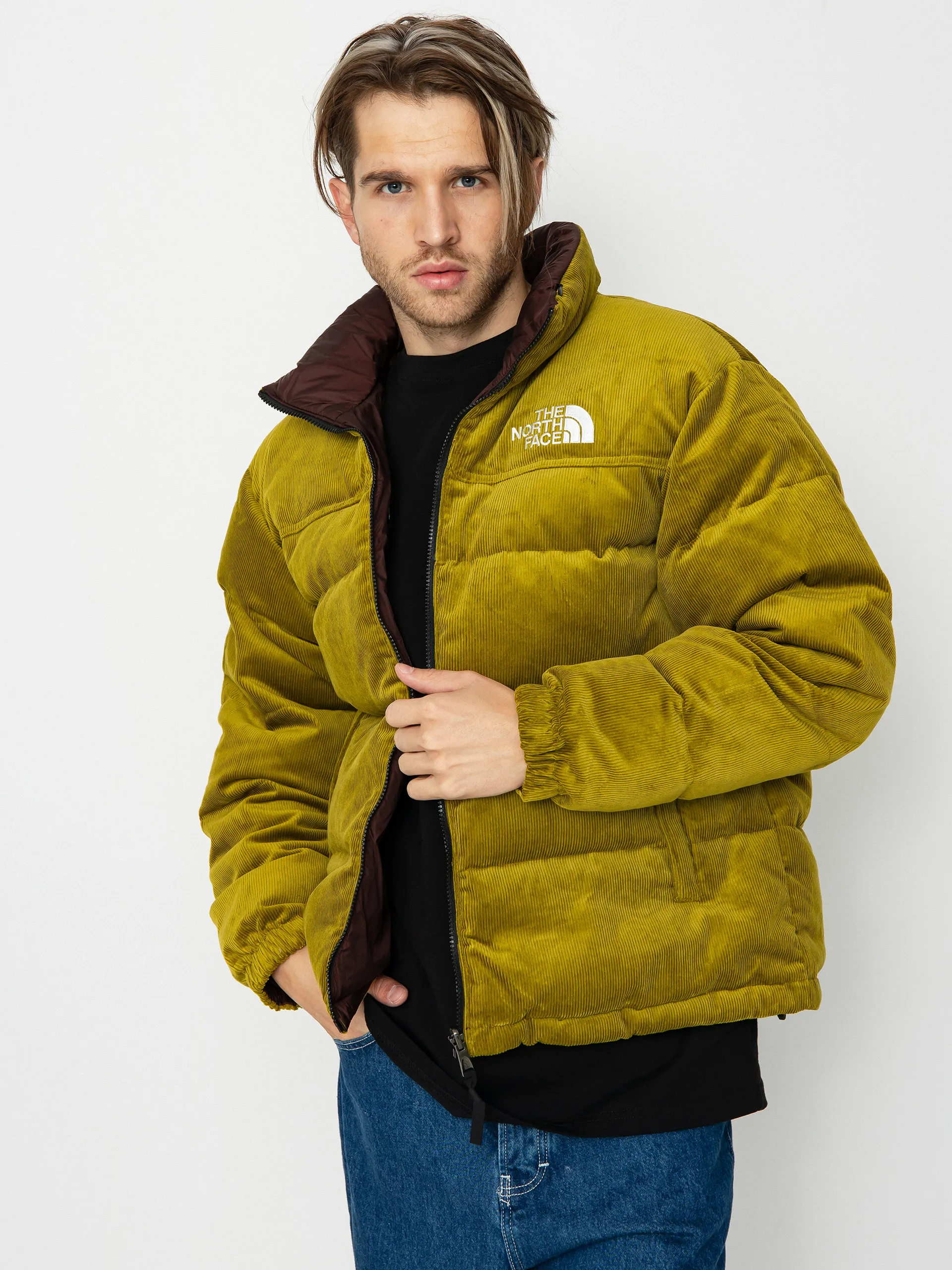 The North Face 92 Reversible Nuptse Jacket (sulphur moss/coal brown)