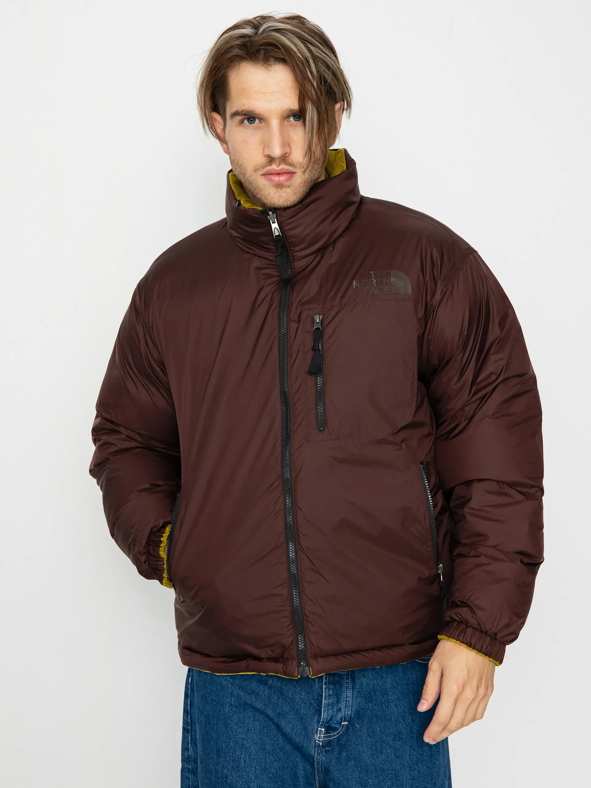 The North Face 92 Reversible Nuptse Jacket (sulphur moss/coal brown)