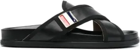 Thom Browne cross-strap flat sandals Black