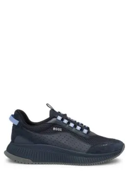 TTNM EVO Suede, leather and mesh trainers with ribbed sole