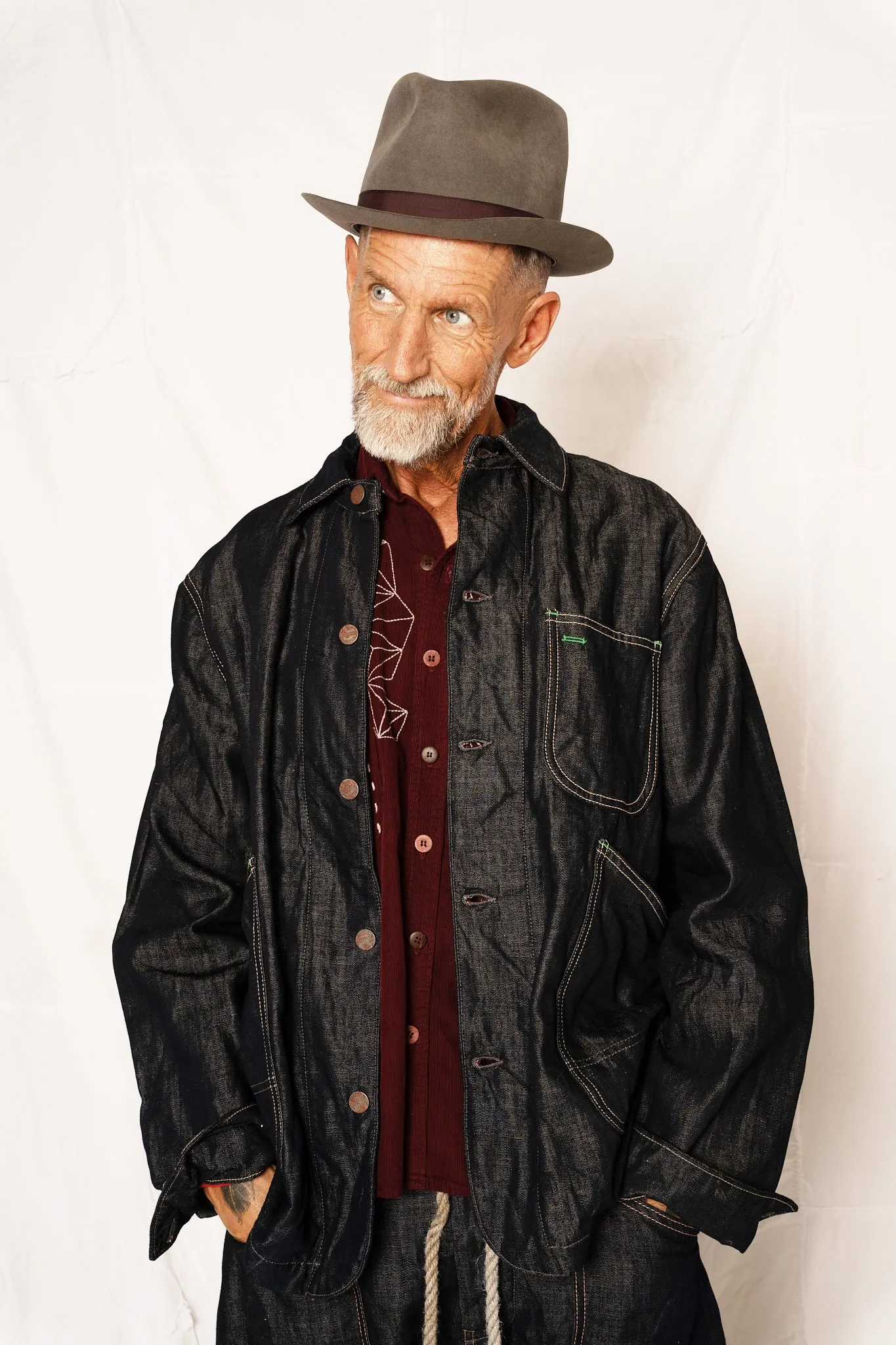 Universal Chore Jacket Linen Denim Red Plaid Air Drye