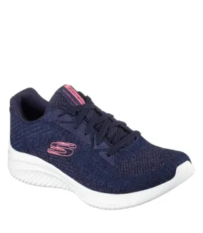 Womens/ladies ultra flex 3.0 best time trainers navy Skechers