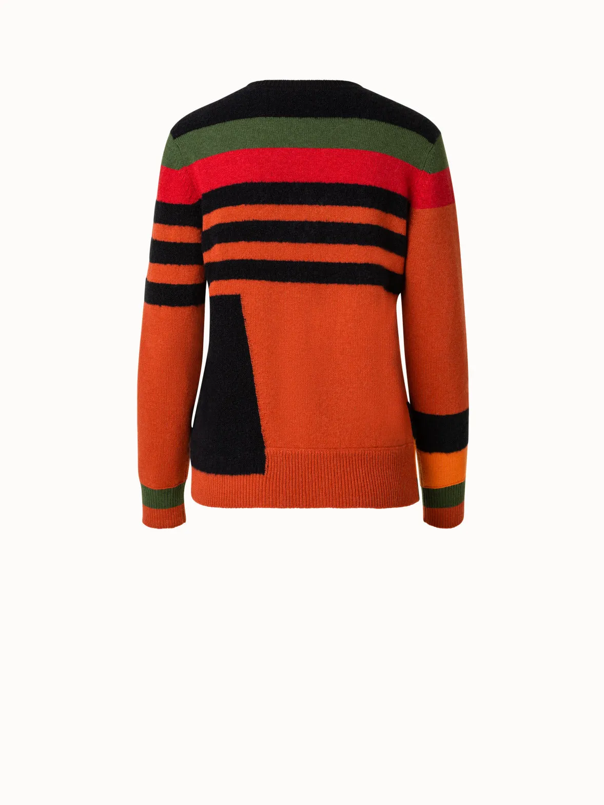 Zig Zag Trapezoid Intarsia Cashmere Knit Pullover