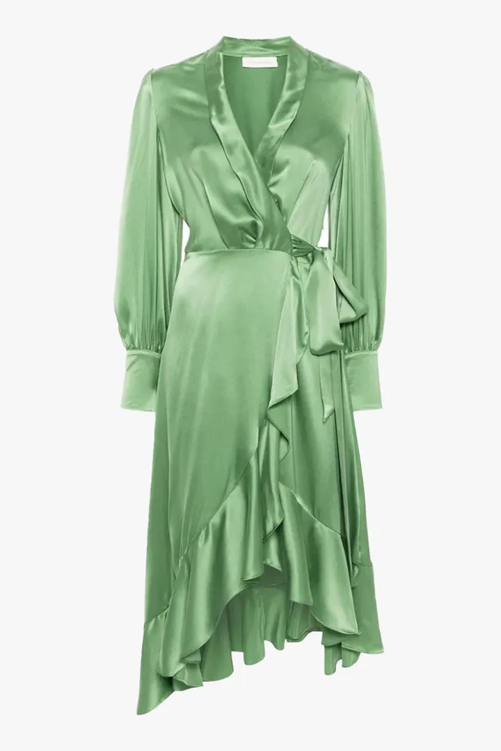 Zimmermann   Silk Wrap Midi Dress  